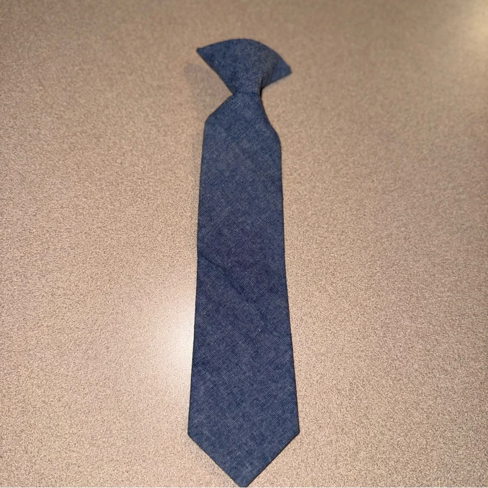 Toddler boys clip on tie blue